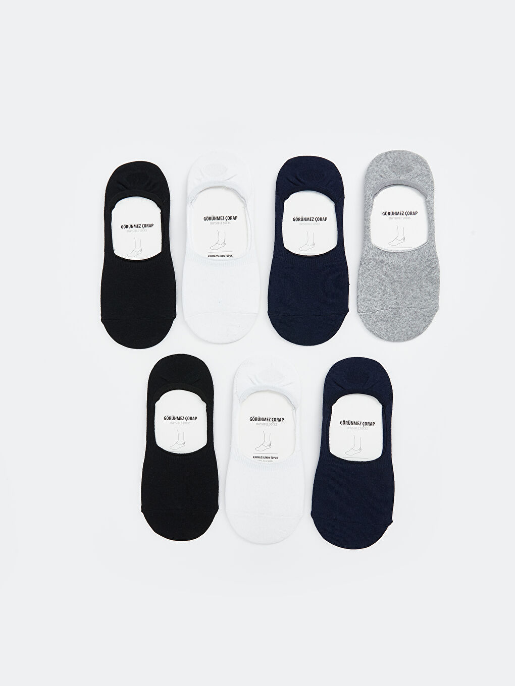 LCW ACCESSORIES Men's Invisible Socks 7 Pack -W52383Z8-K00