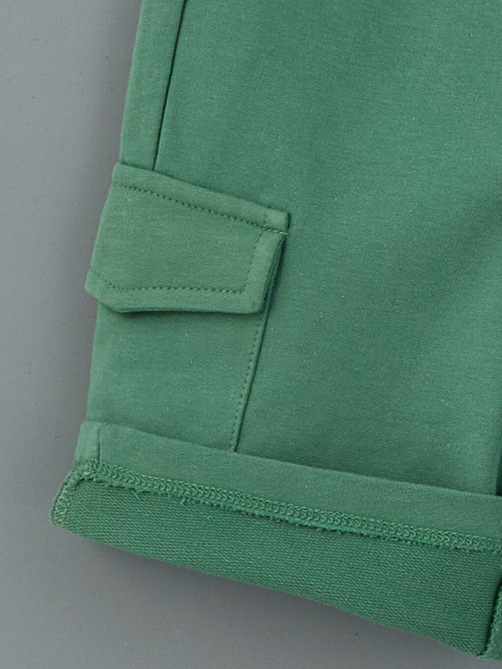 Yeşil Beli Lastikli Basic Erkek Çocuk Şort-2