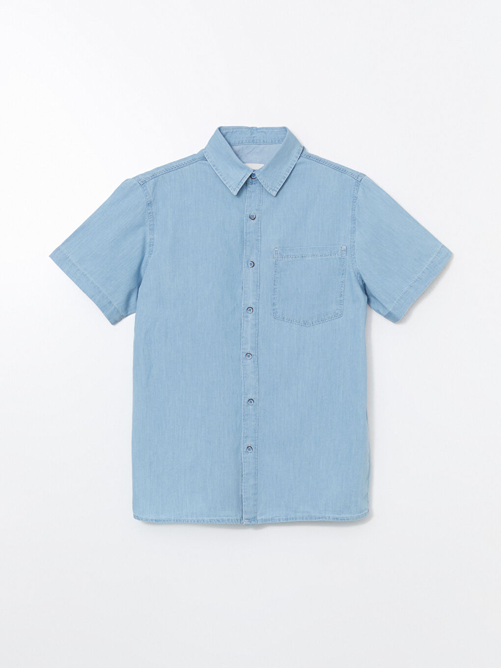 Regular Fit Short Sleeve Men's Jean Shirt -S5KA58Z8-311