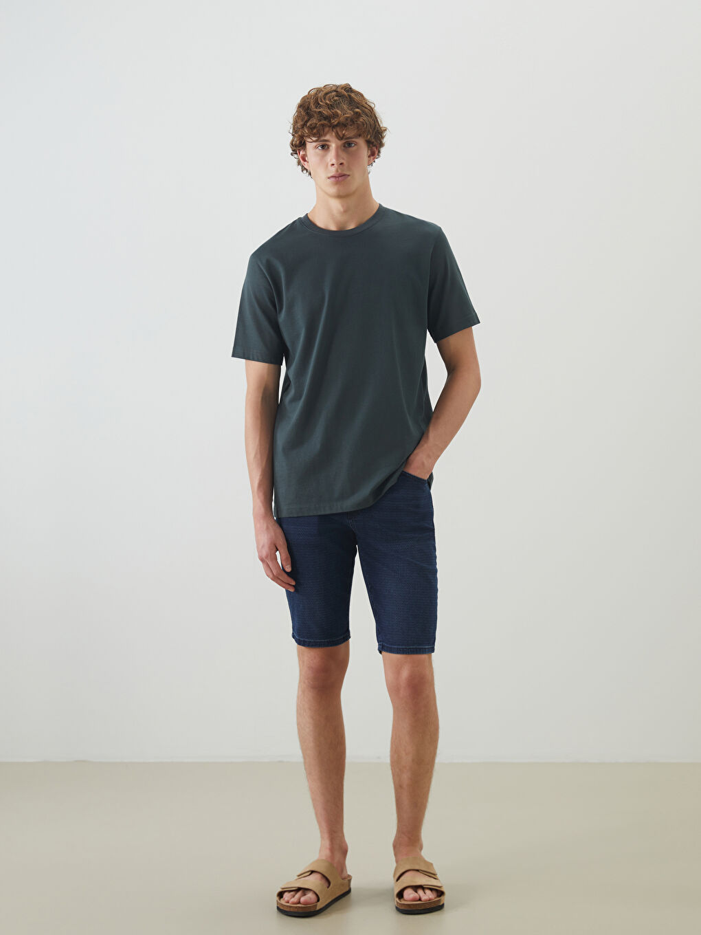 Skinny Fit Men's Denim Shorts -S5KA97Z8-309