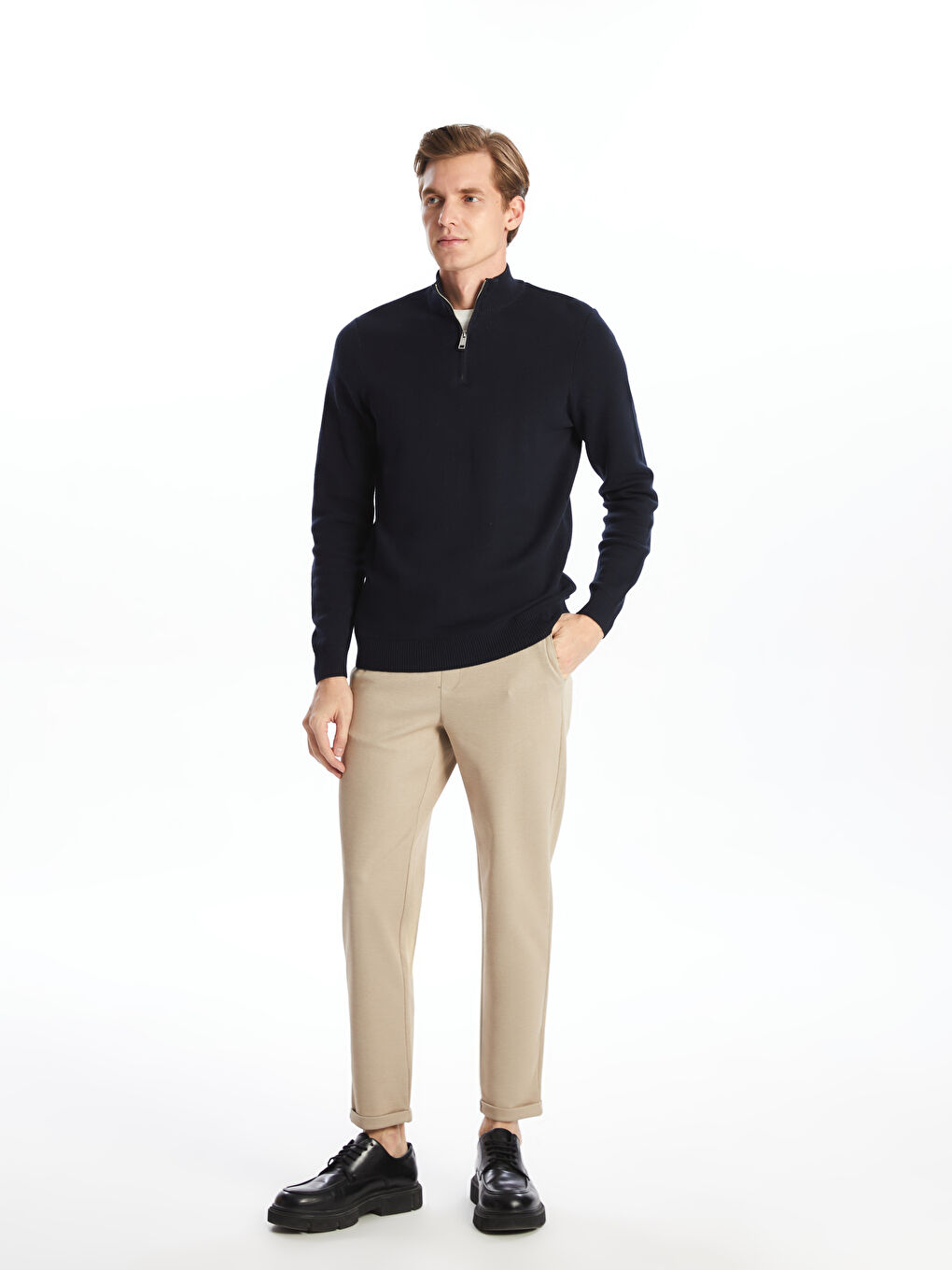 LCWAIKIKI Classic Funnel Neck Long Sleeve Men's Knitwear Sweater -W52460Z8-RFH
