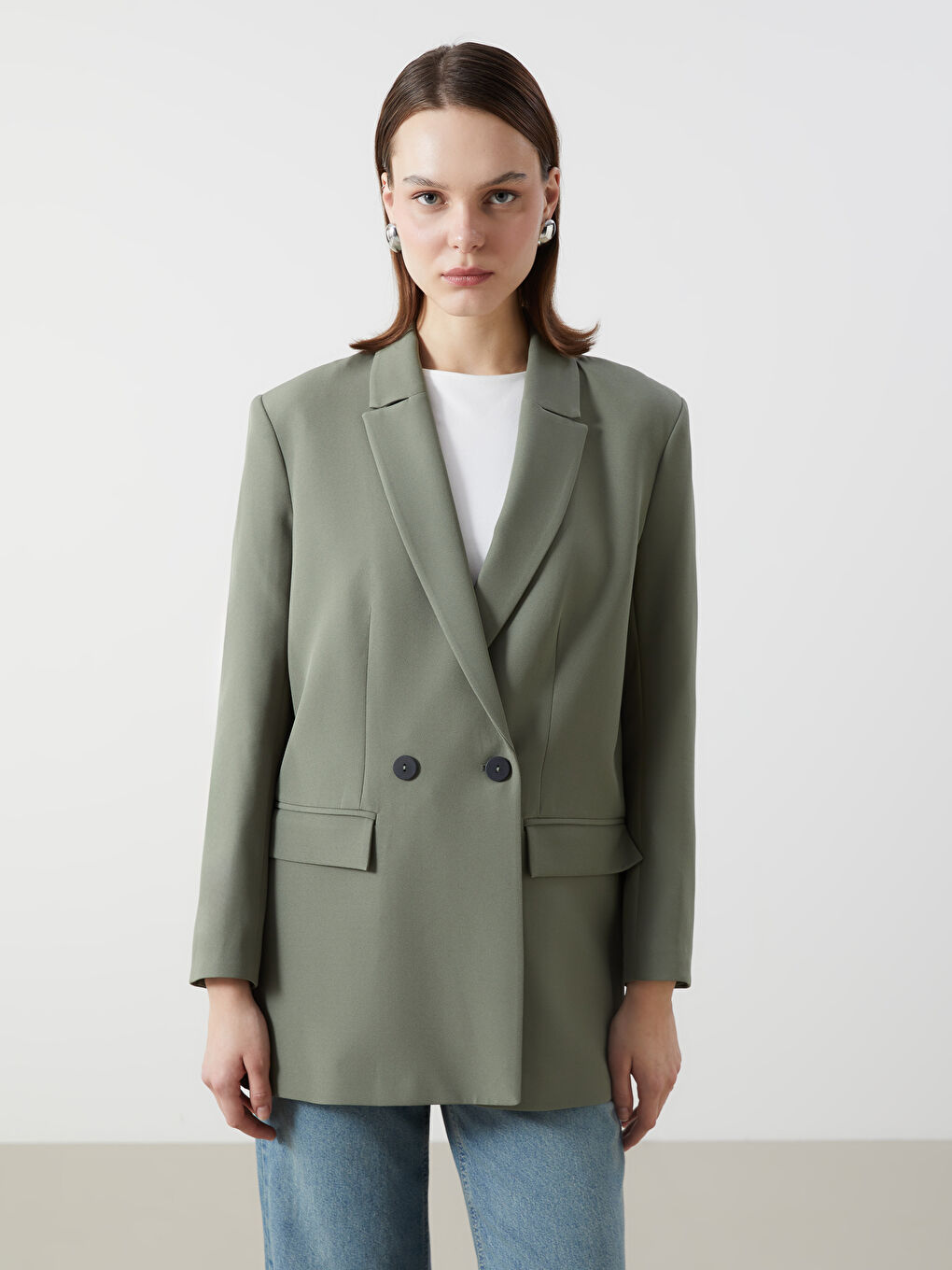 LCW Modest Haki Kadın Blazer Ceket