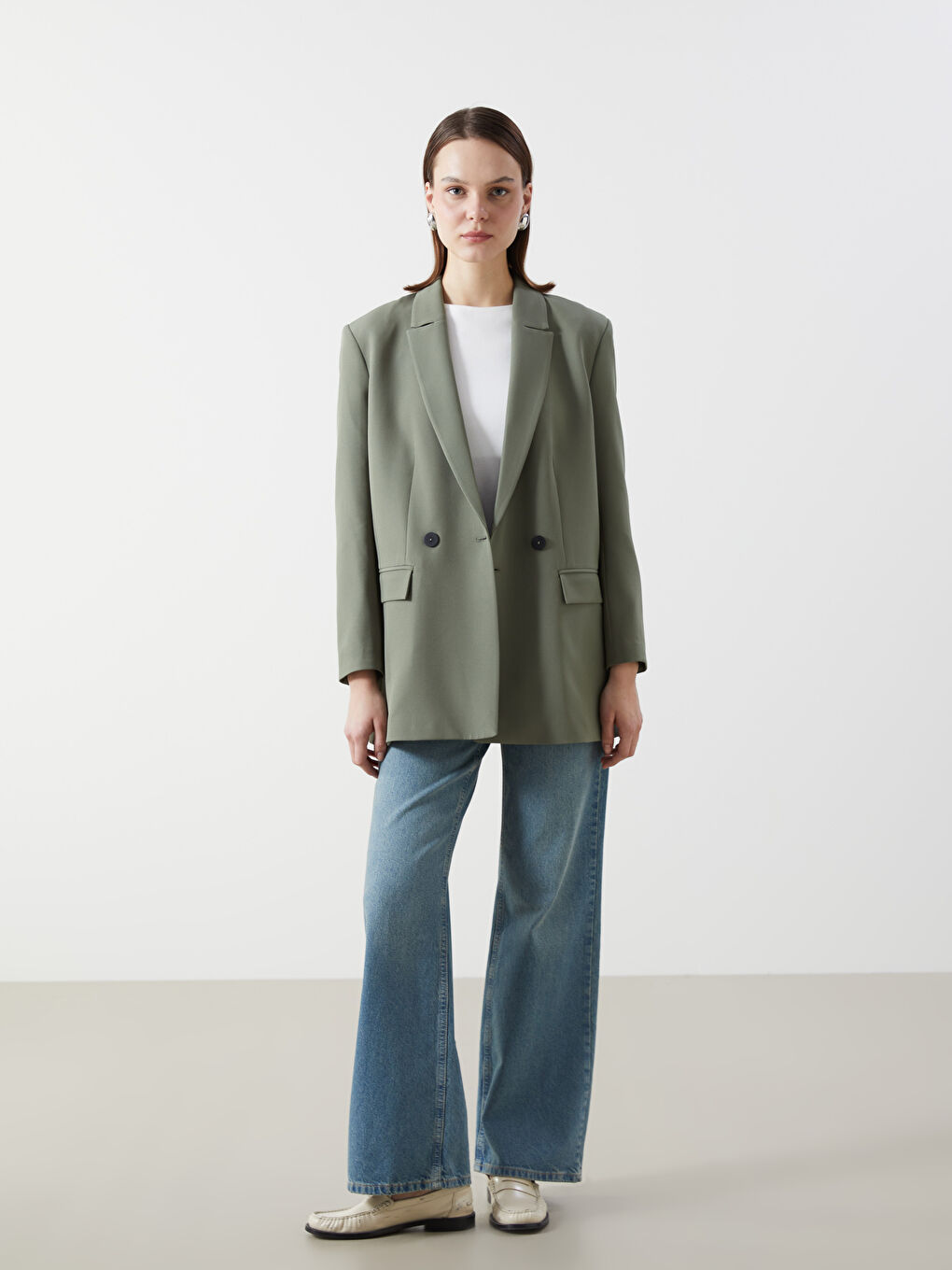 LCW Modest Haki Kadın Blazer Ceket - 1