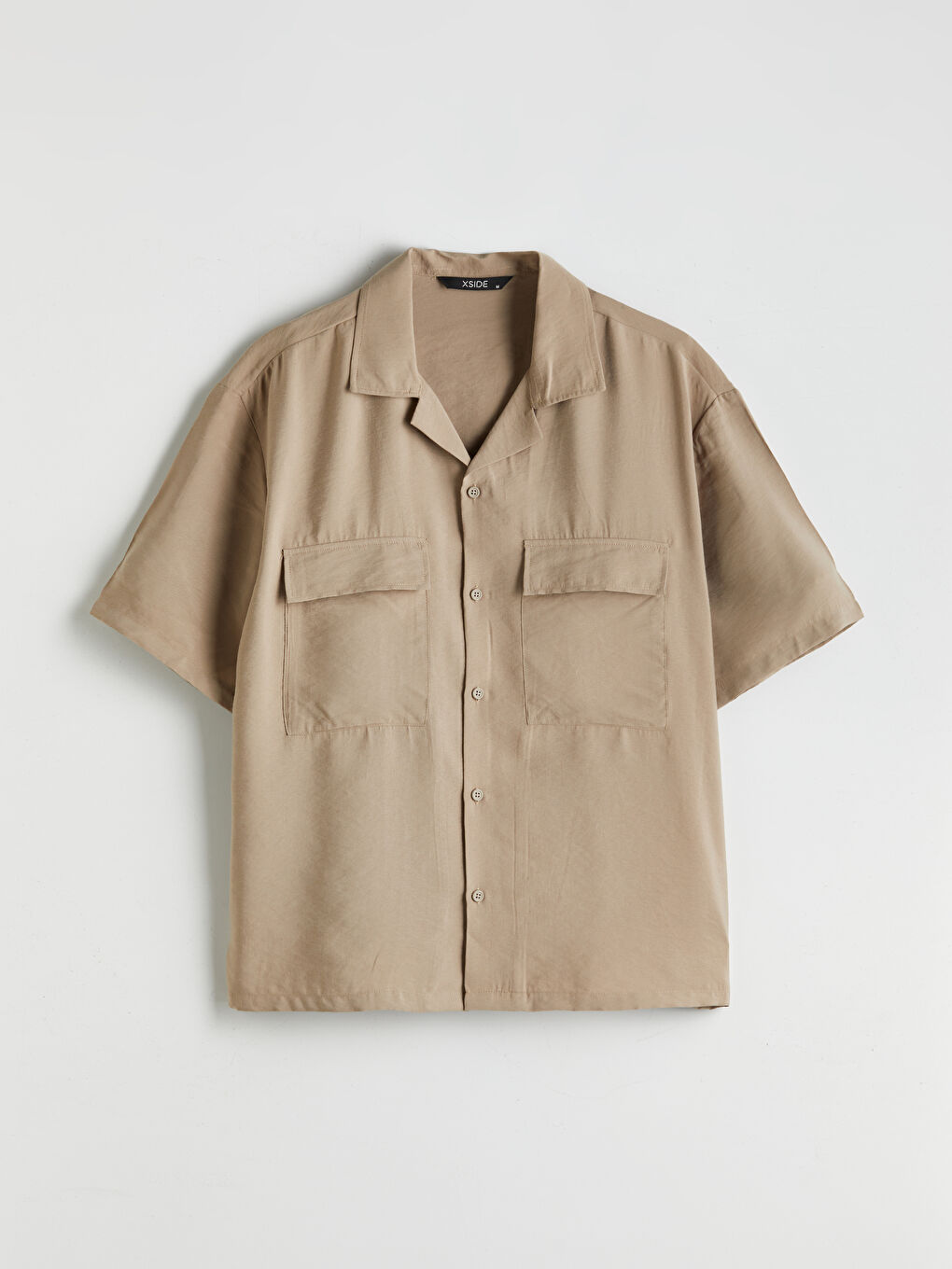 Kahverengi Regular Fit Kısa Kollu Erkek Gömlek-4