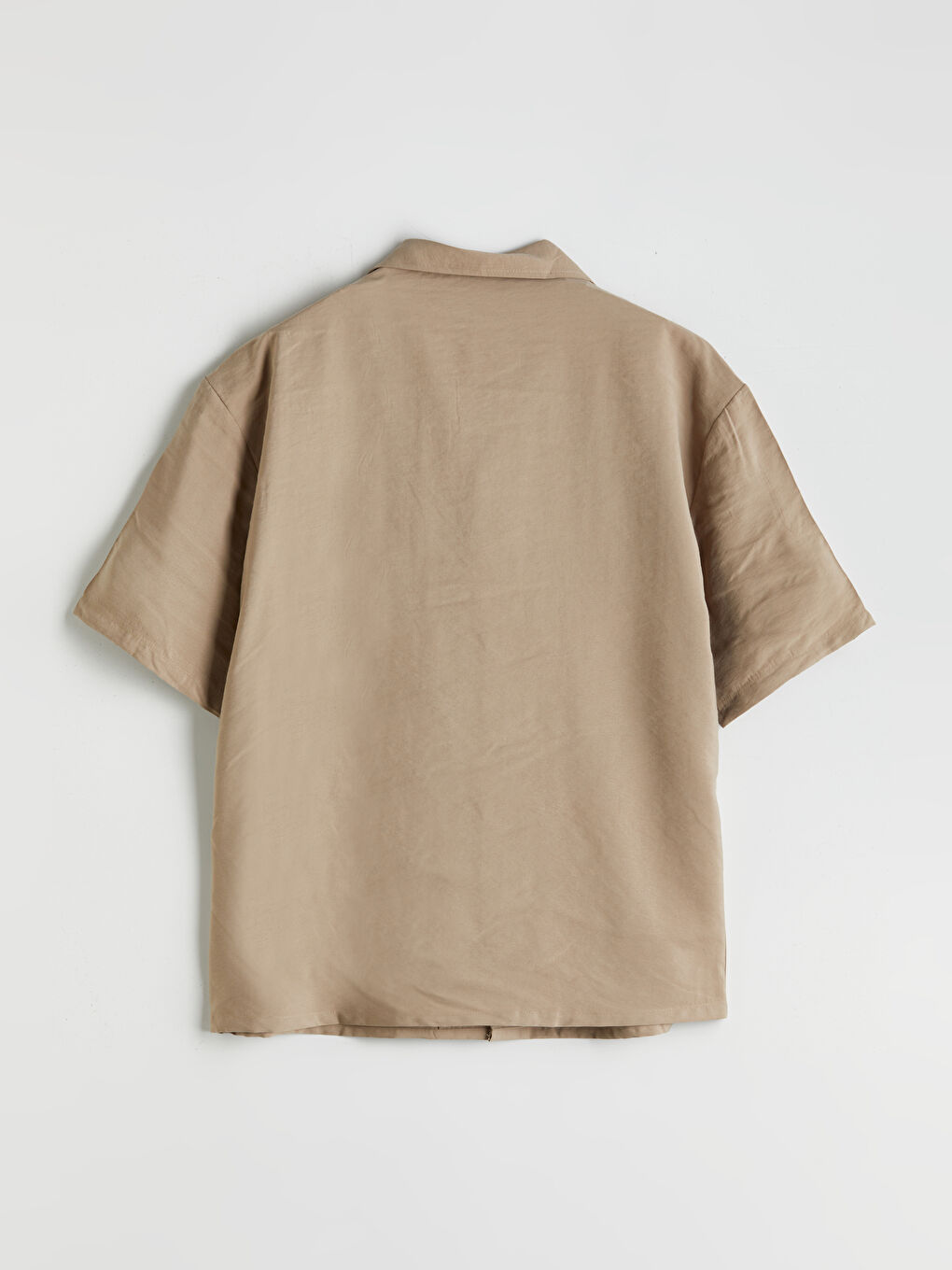 Kahverengi Regular Fit Kısa Kollu Erkek Gömlek-5