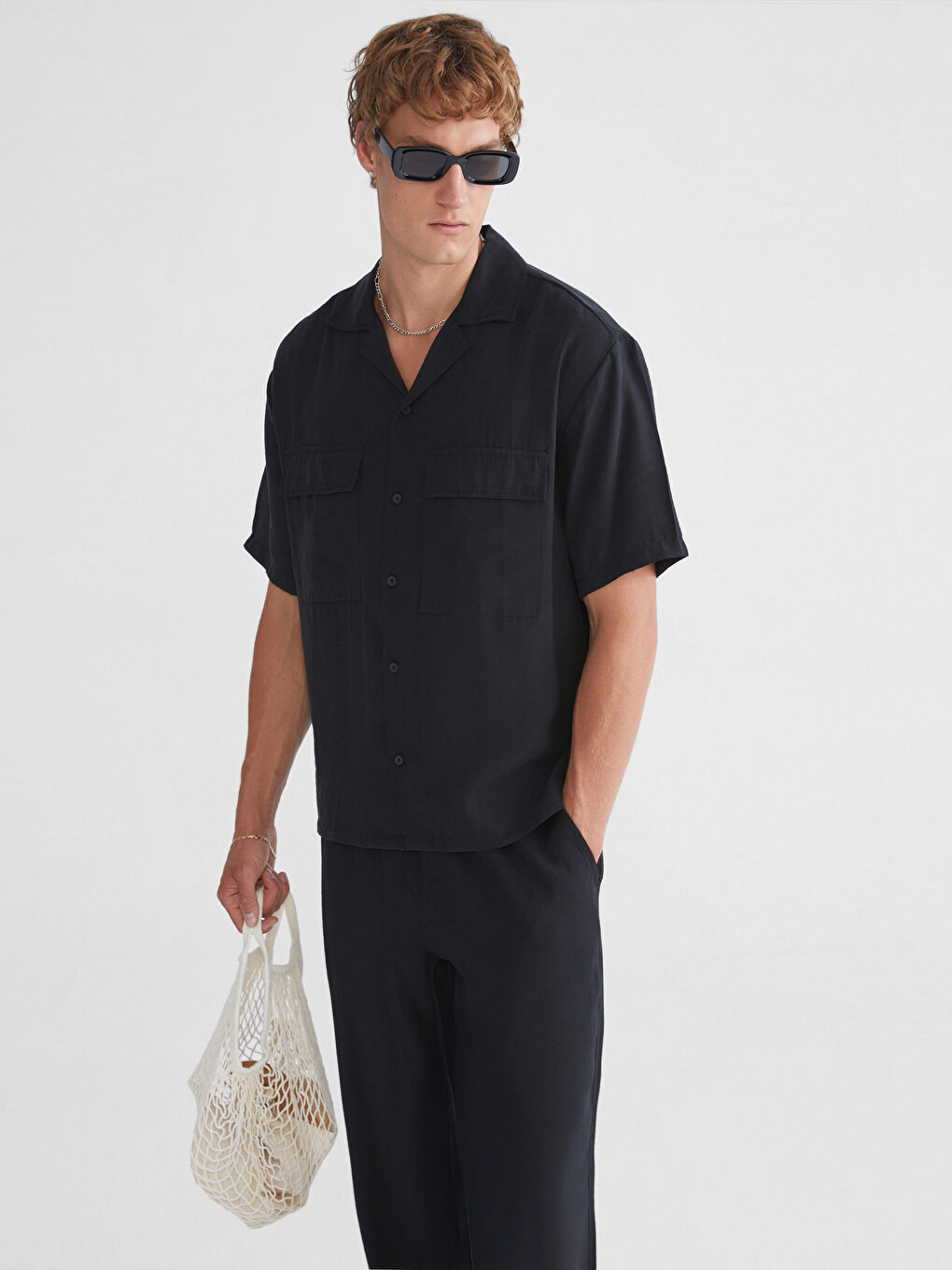 Antrasit Regular Fit Kısa Kollu Erkek Gömlek