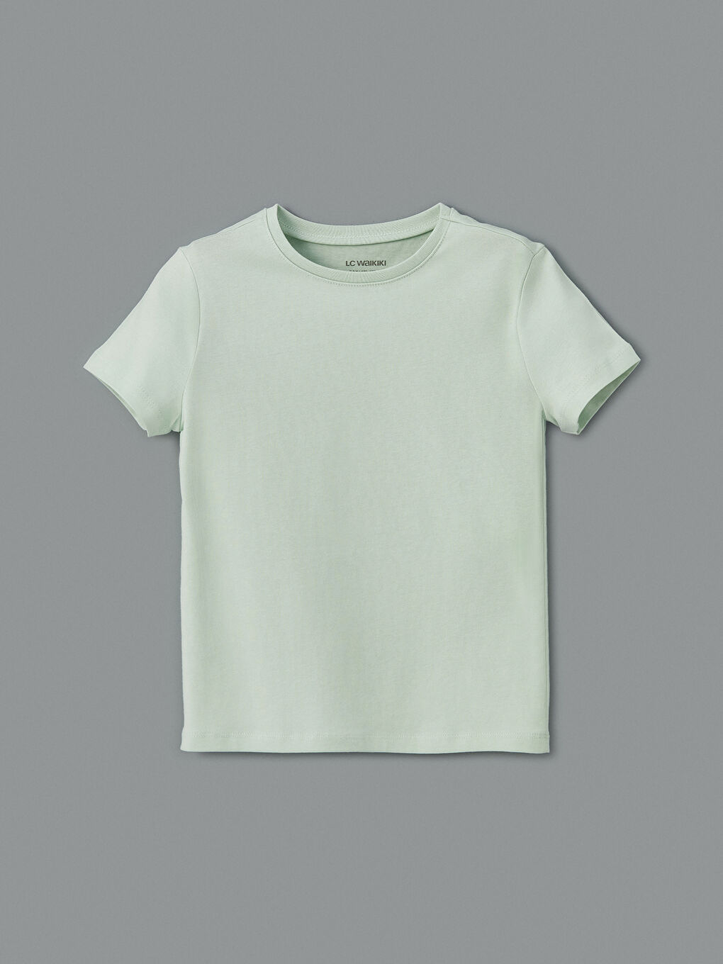 Yeşil Bisiklet Yaka Basic Kız Çocuk Tişört