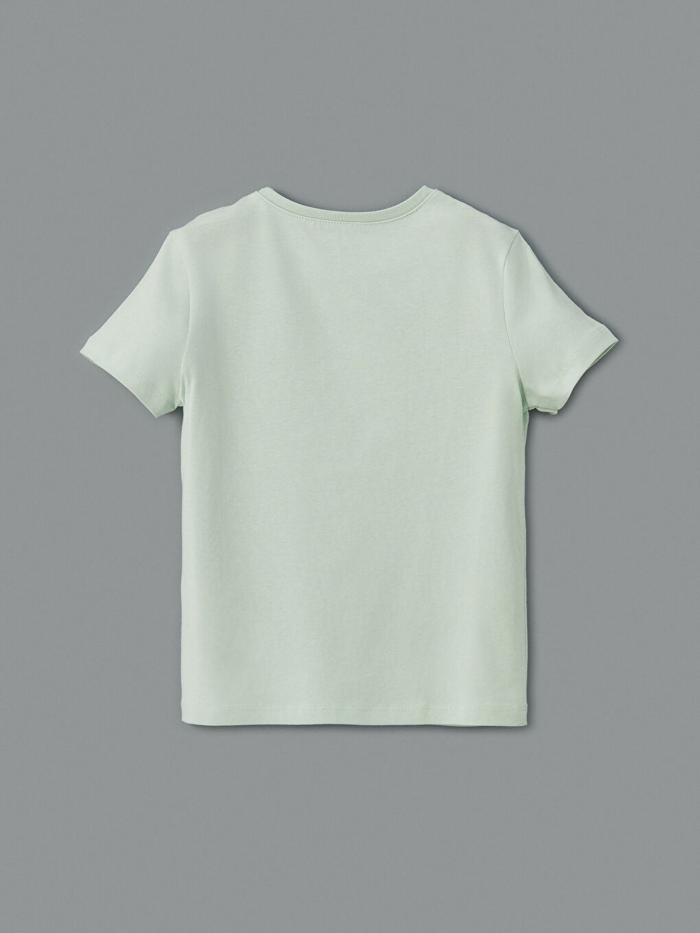 Yeşil Bisiklet Yaka Basic Kız Çocuk Tişört-1