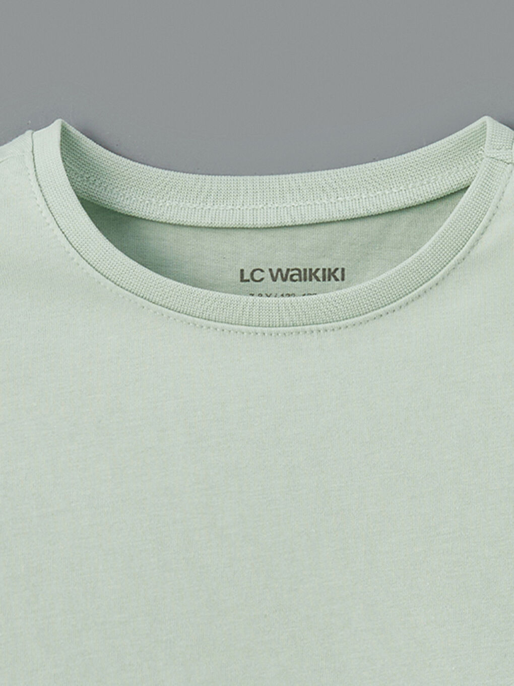 Yeşil Bisiklet Yaka Basic Kız Çocuk Tişört-2