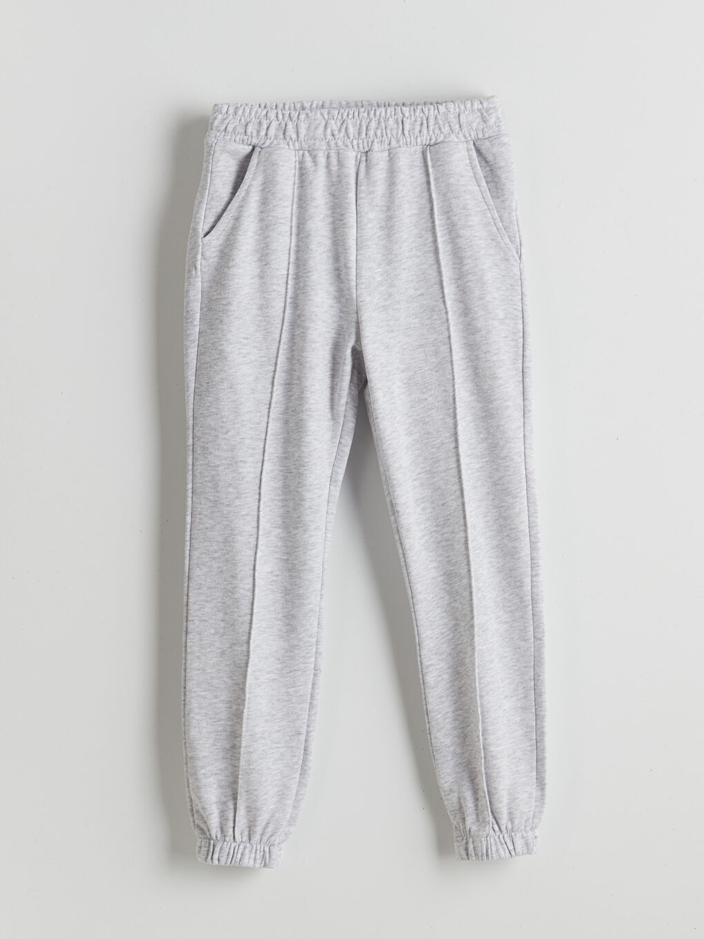 Gri Beli Lastikli Kız Çocuk Jogger Eşofman Altı