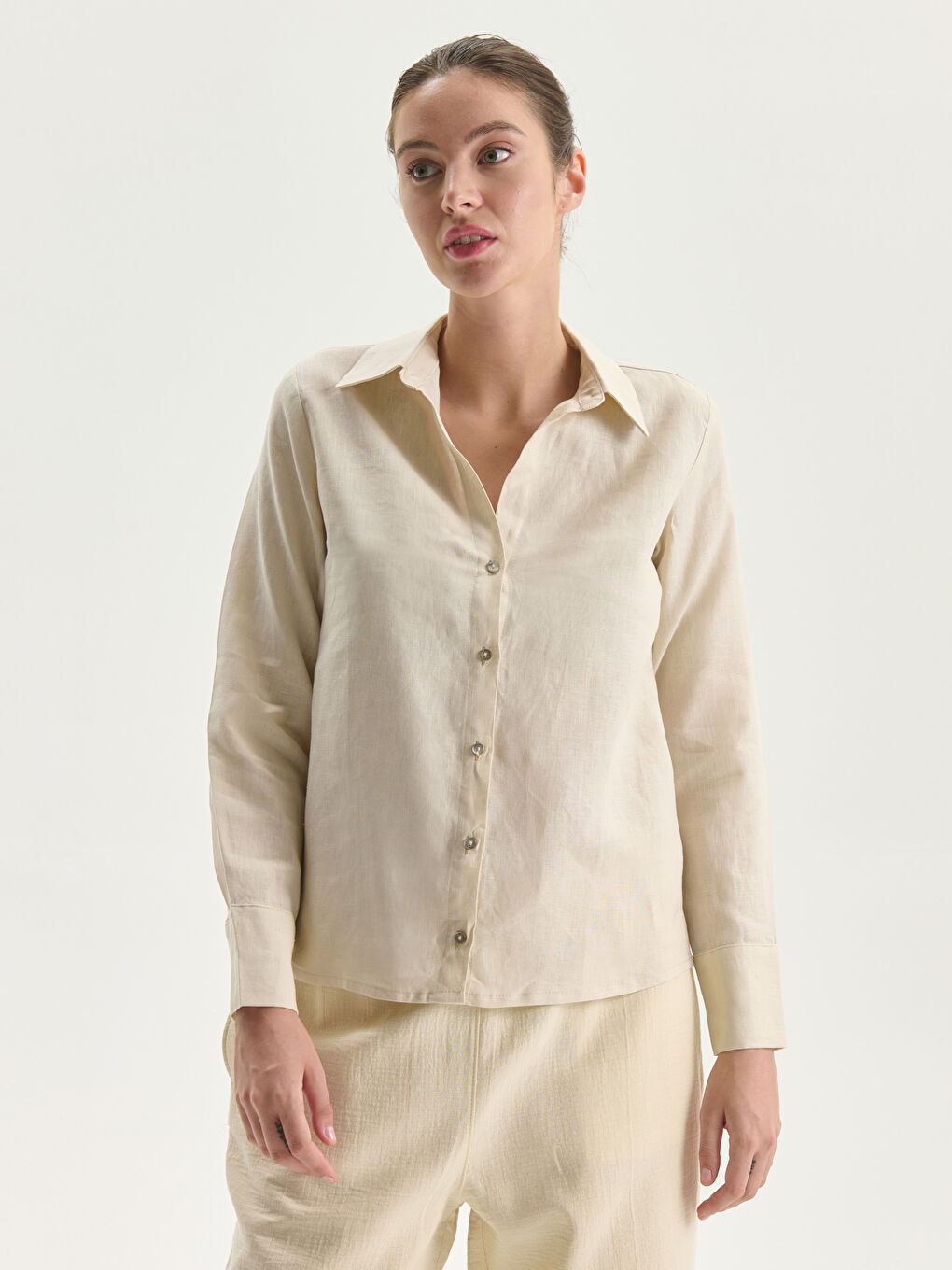 Regular Fit Women's Linen Shirt -S5KB42Z8-FZJ