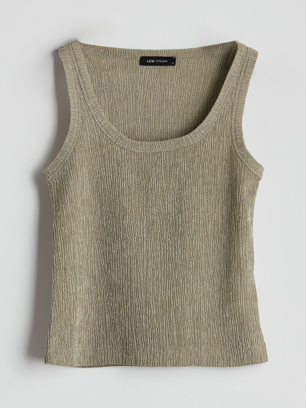 Ženska rebrasta majica bez rukava sa U vratom-4
