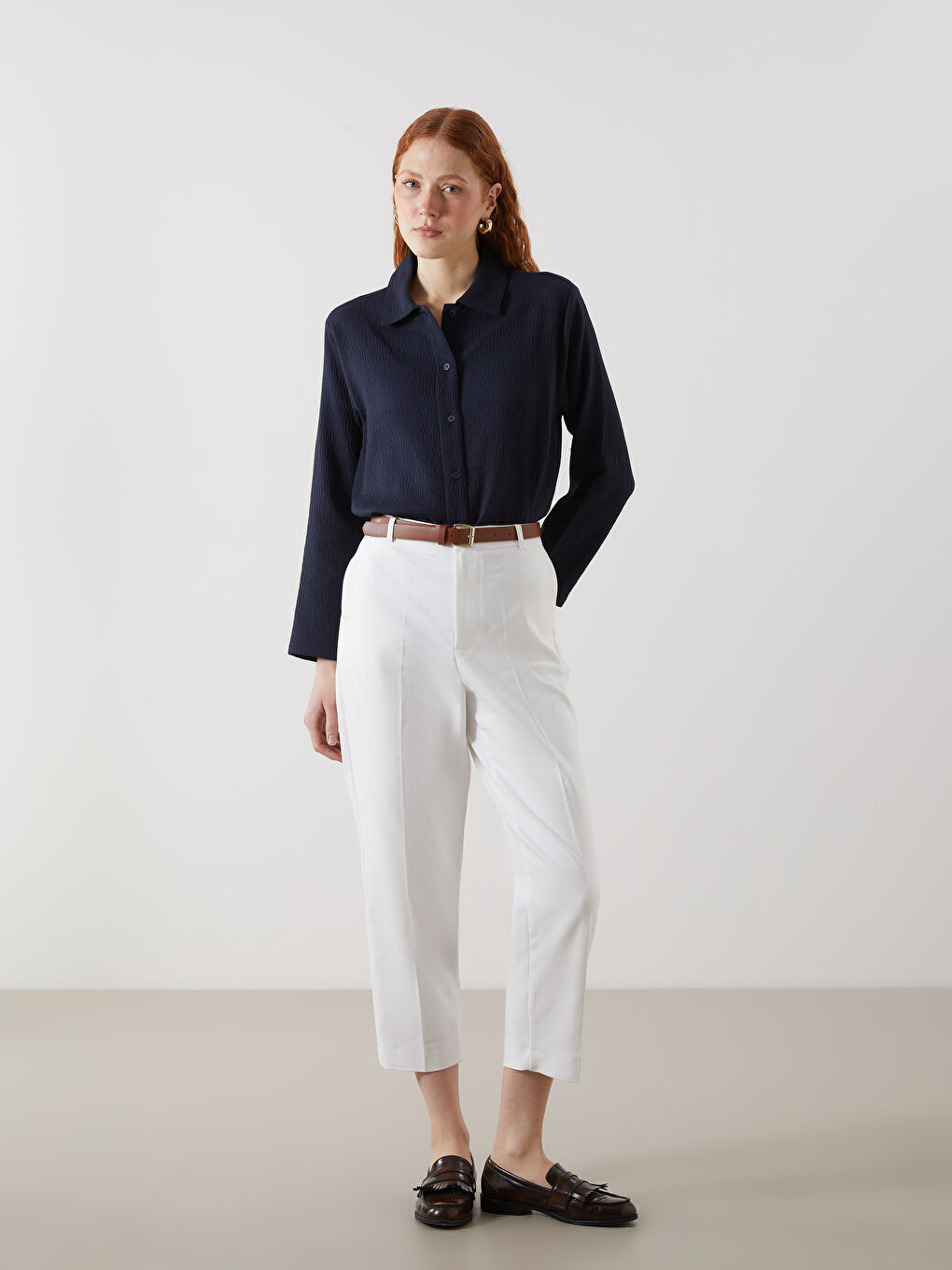 LCW Vision Lacivert Regular Fit Kadın Gömlek - 1