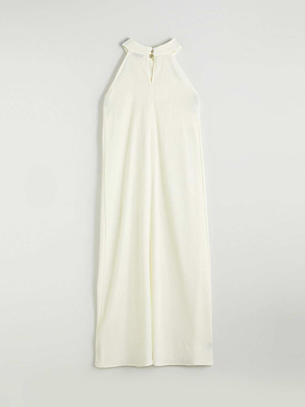 Halter Neck Textured A-Line Dress-4