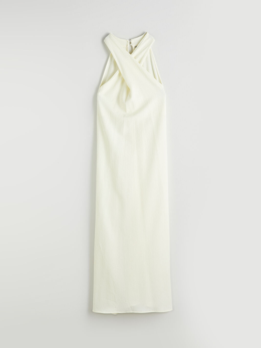 Halter Neck Textured A-Line Dress-5