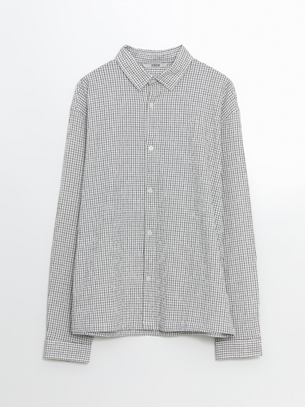 Beyaz Regular Fit Uzun Kollu Desenli Erkek Gömlek-4