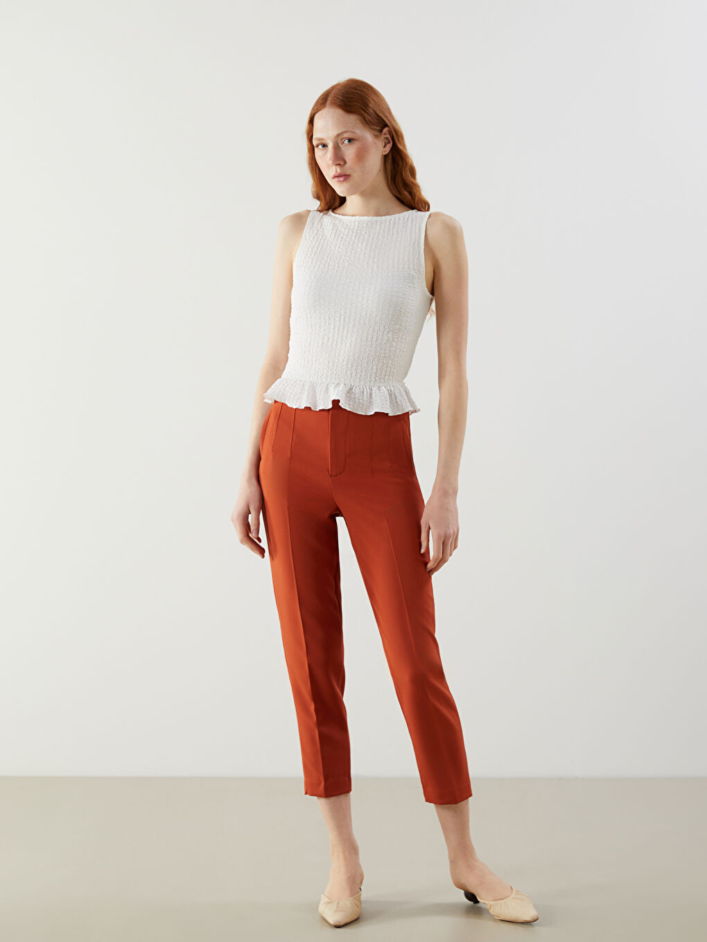 LCW Vision Woman ECRU Crop Top -S5KC48Z8-R9J