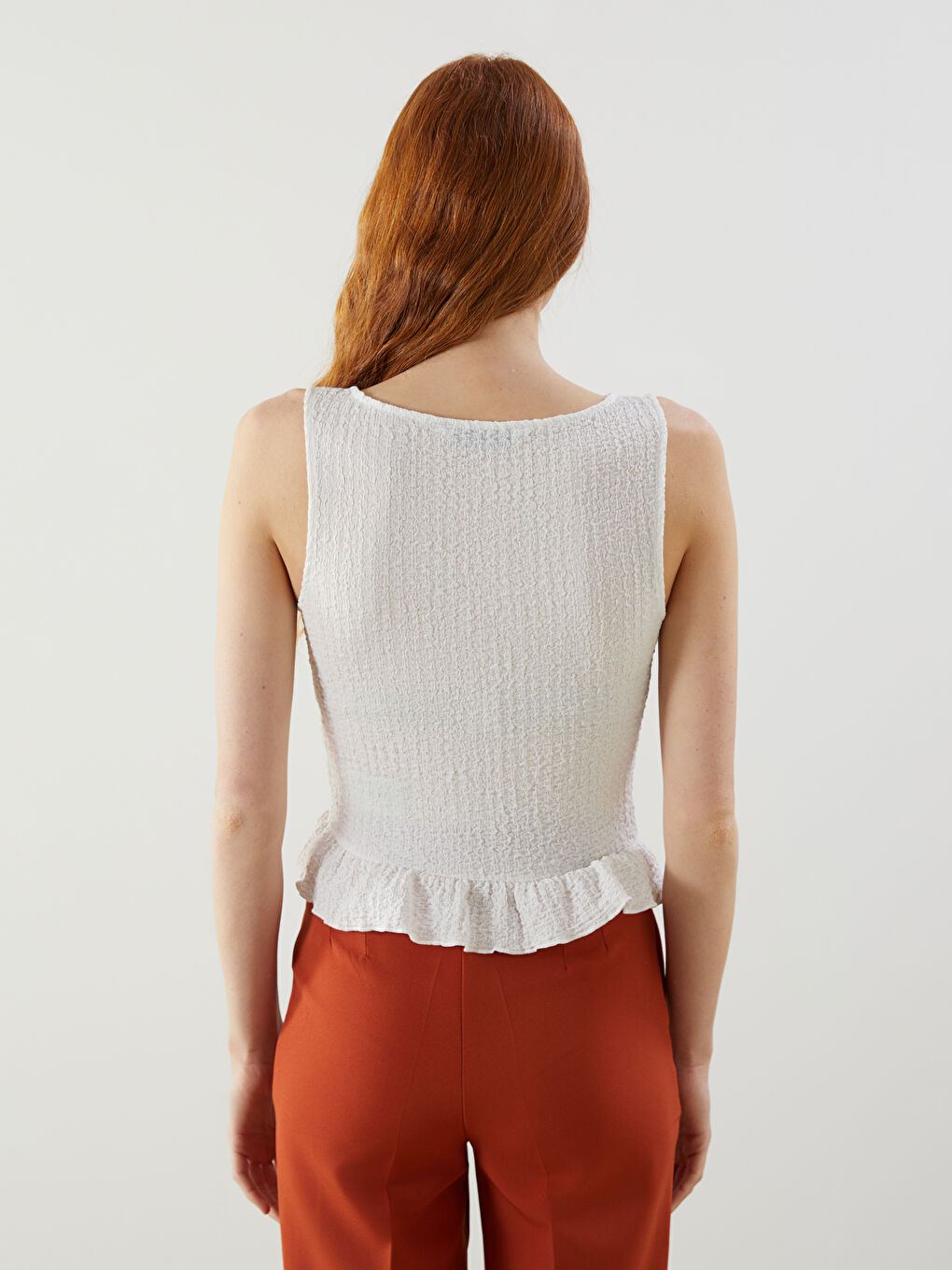 LCW Vision Woman ECRU Crop Top -S5KC48Z8-R9J