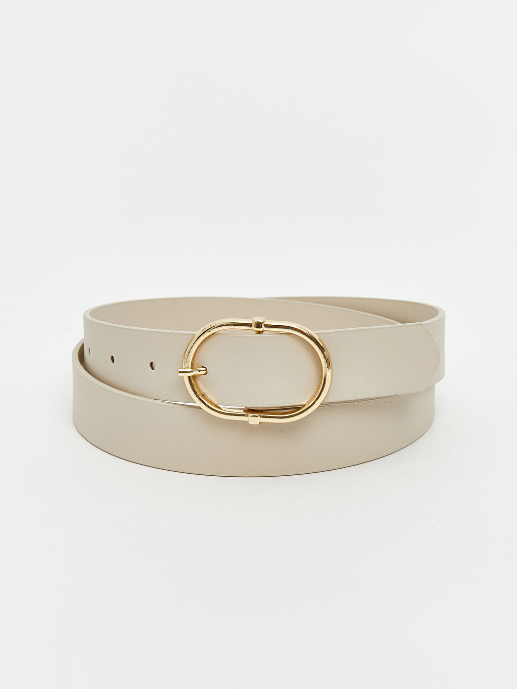 Bej Deri Görünümlü Kadın Kemer