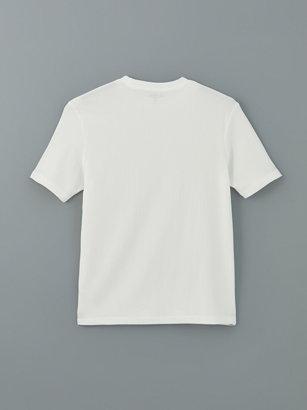 Ekru Bisiklet Yaka Kısa Kollu Baskılı Penye Erkek Tişört-1