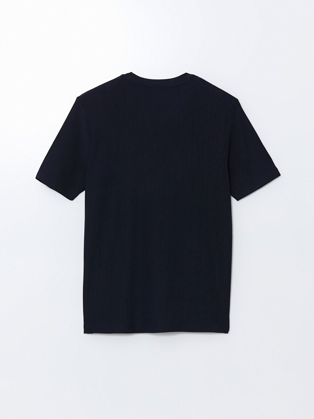 Lacivert Bisiklet Yaka Kısa Kollu Baskılı Penye Erkek Tişört-1