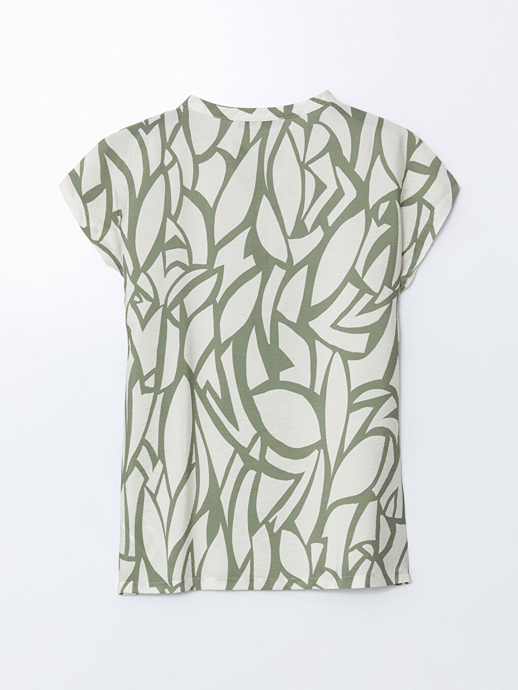 Henley Neckline Patterned Women's Blouse -S5KC72Z8-LRR