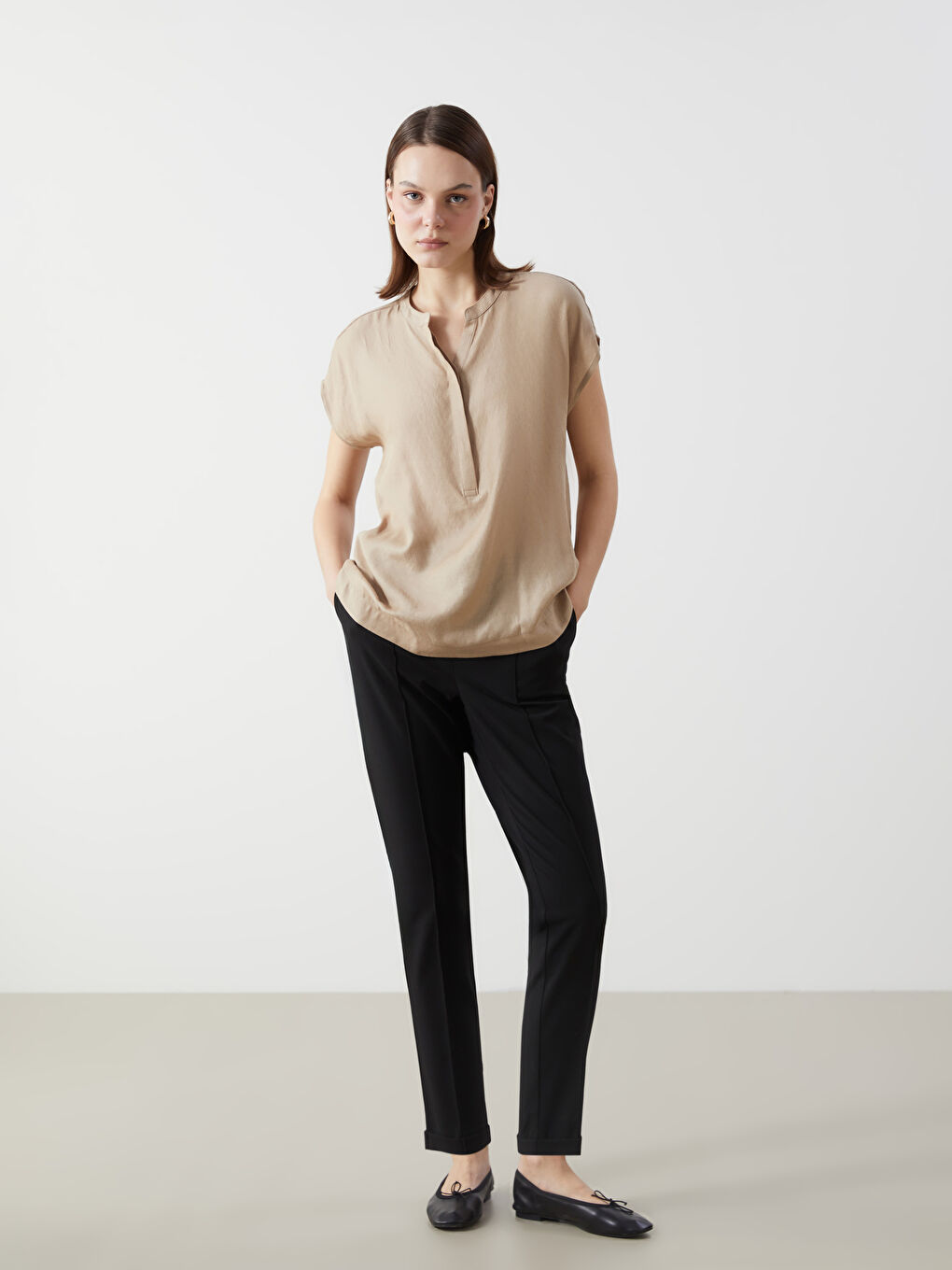 Carrot Cut Women Pants With Elastic Waist -S5KC75Z8-CVL