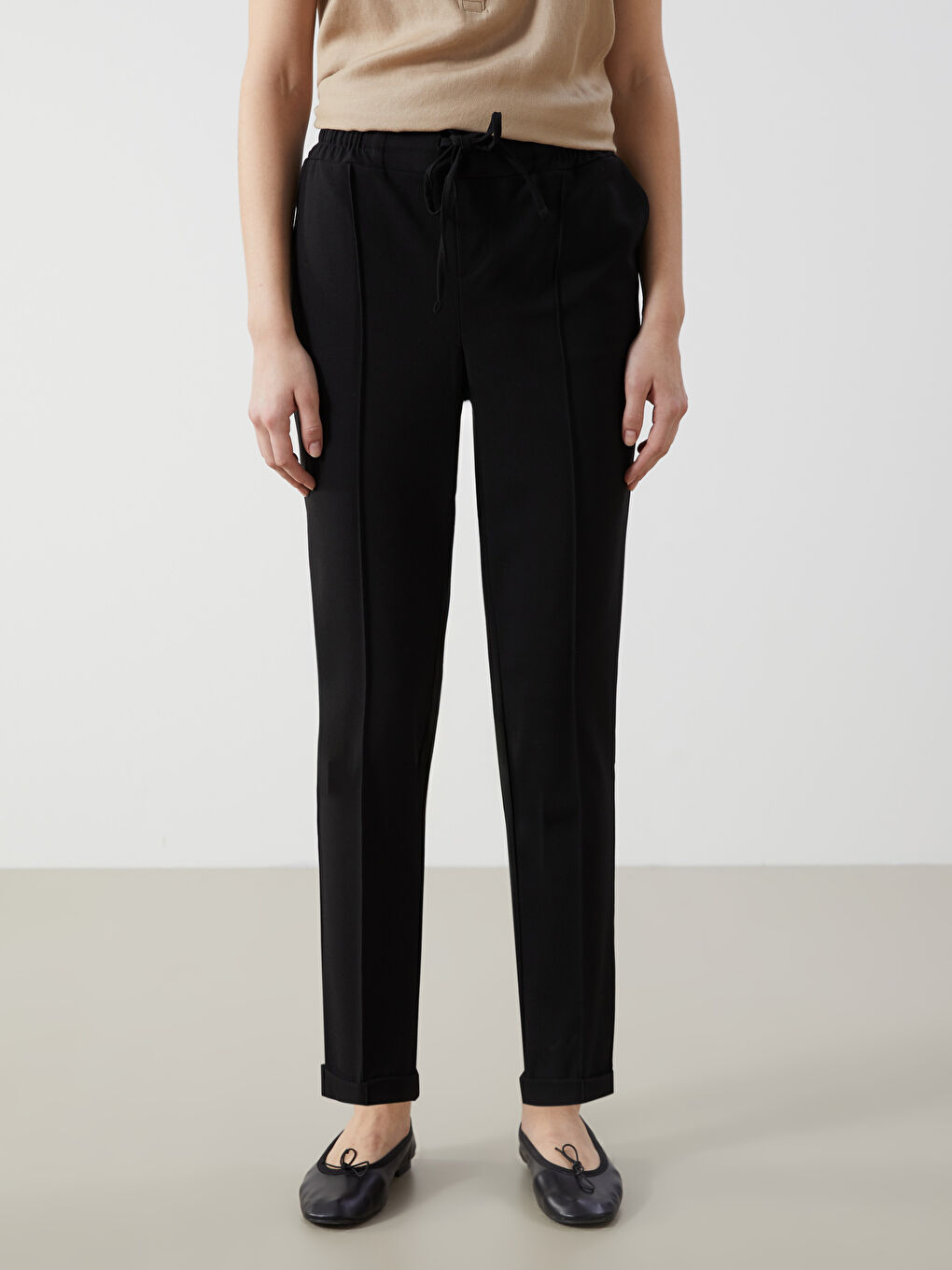 Carrot Cut Women Pants With Elastic Waist -S5KC75Z8-CVL