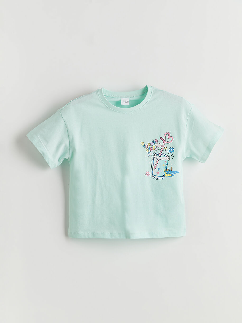 LCW Kids Crew Neck Girls' Shortie Pyjama Set -S5KC77Z4-FQX
