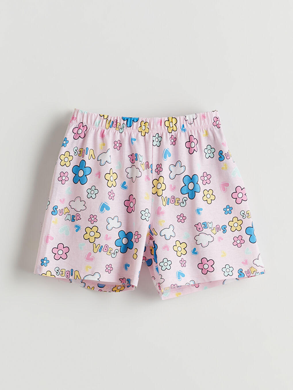 LCW Kids Crew Neck Girls' Shortie Pyjama Set -S5KC77Z4-FQX