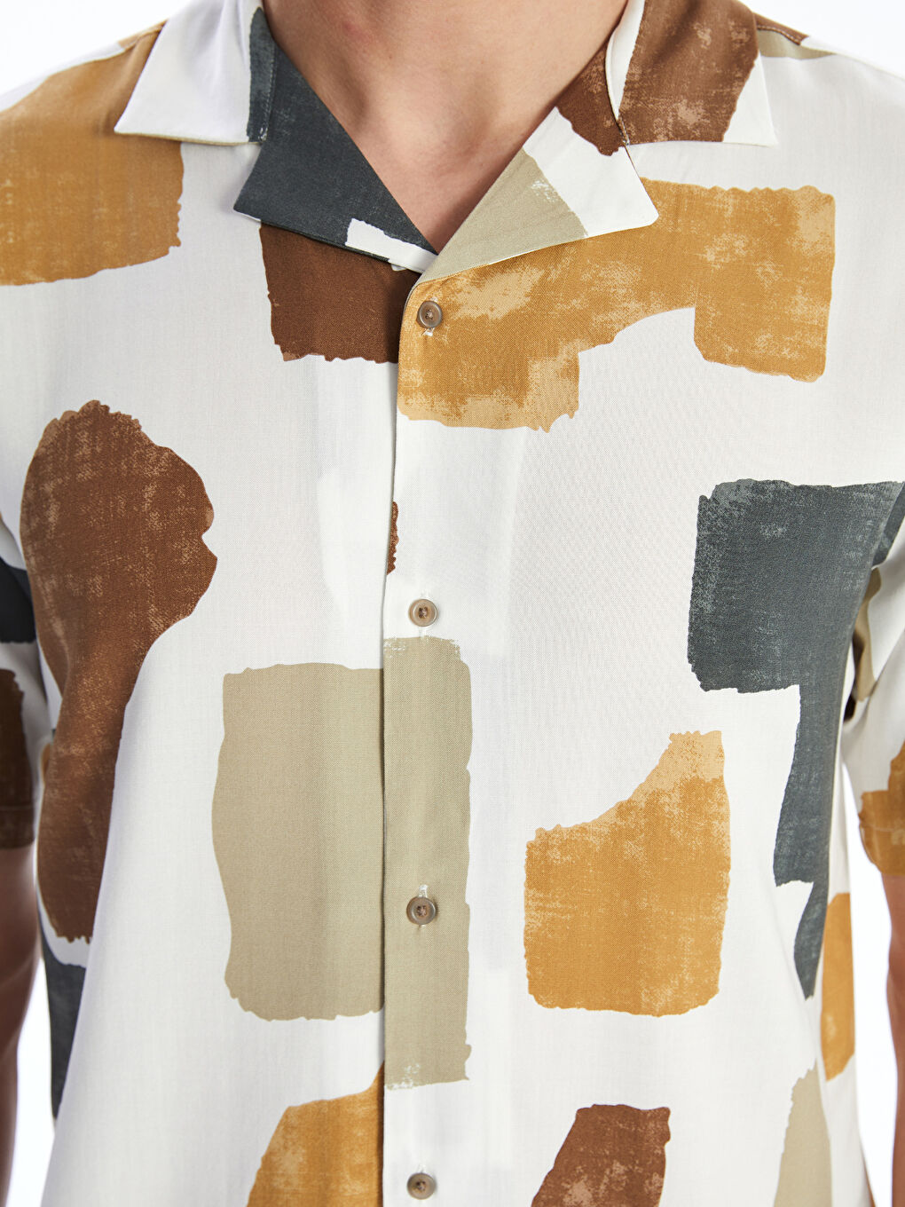 Standard Fit Short Sleeve Viscose Men's Shirt-5