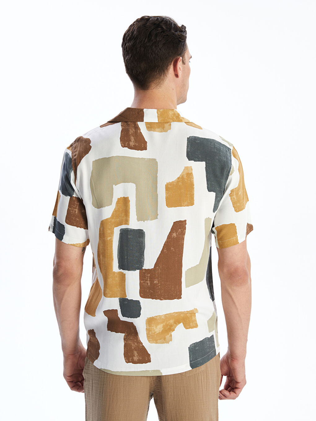 Standard Fit Short Sleeve Viscose Men's Shirt-7