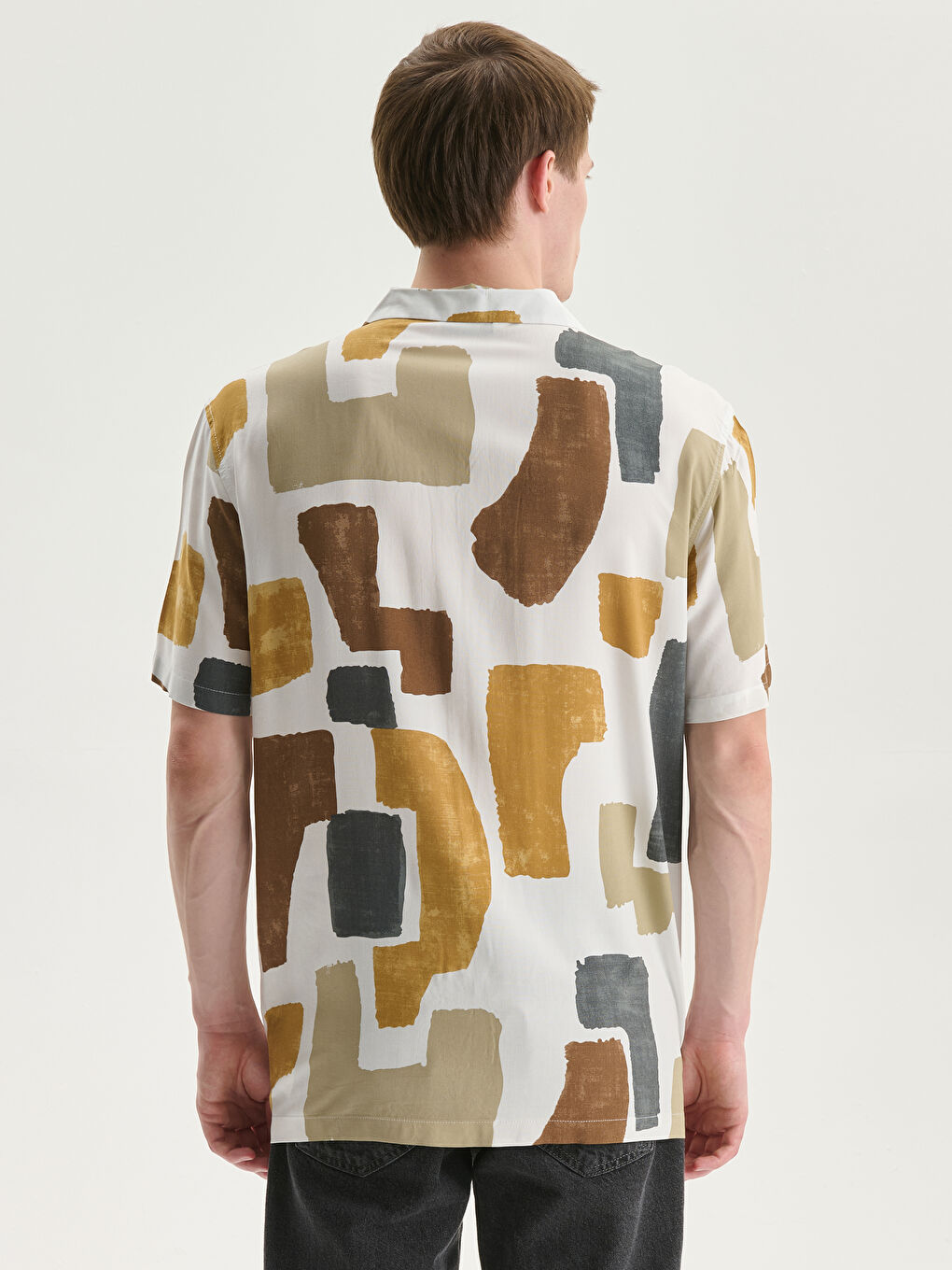 Standard Fit Short Sleeve Viscose Men's Shirt-6