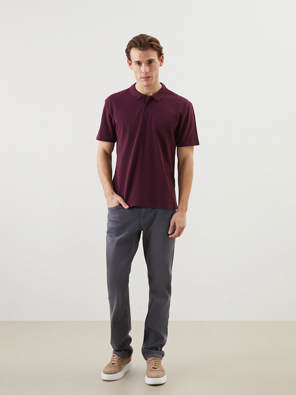 Polo Neck Short Sleeve Men's T-Shirt -S5KD01Z8-CWK