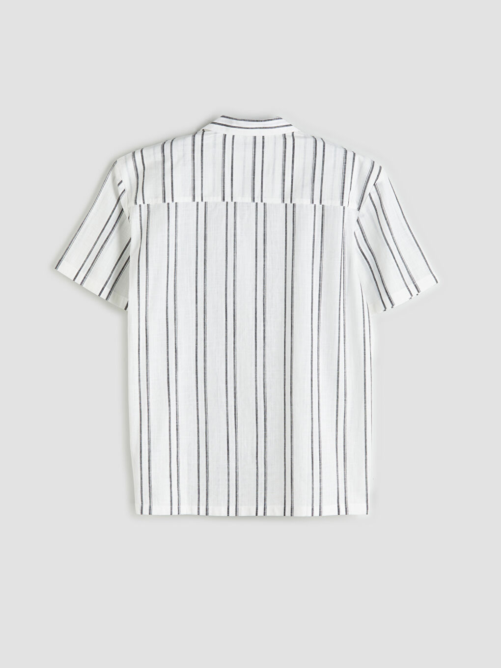 Relaxed Fit Resort Neck Short Sleeve Striped Men's Shirt-5