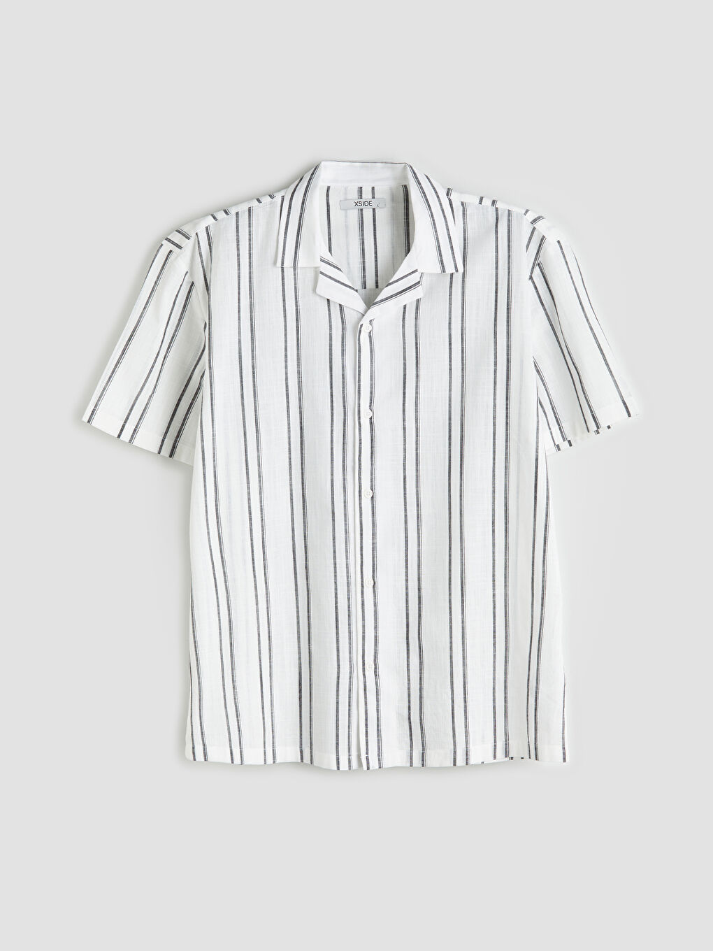 Relaxed Fit Resort Neck Short Sleeve Striped Men's Shirt-4
