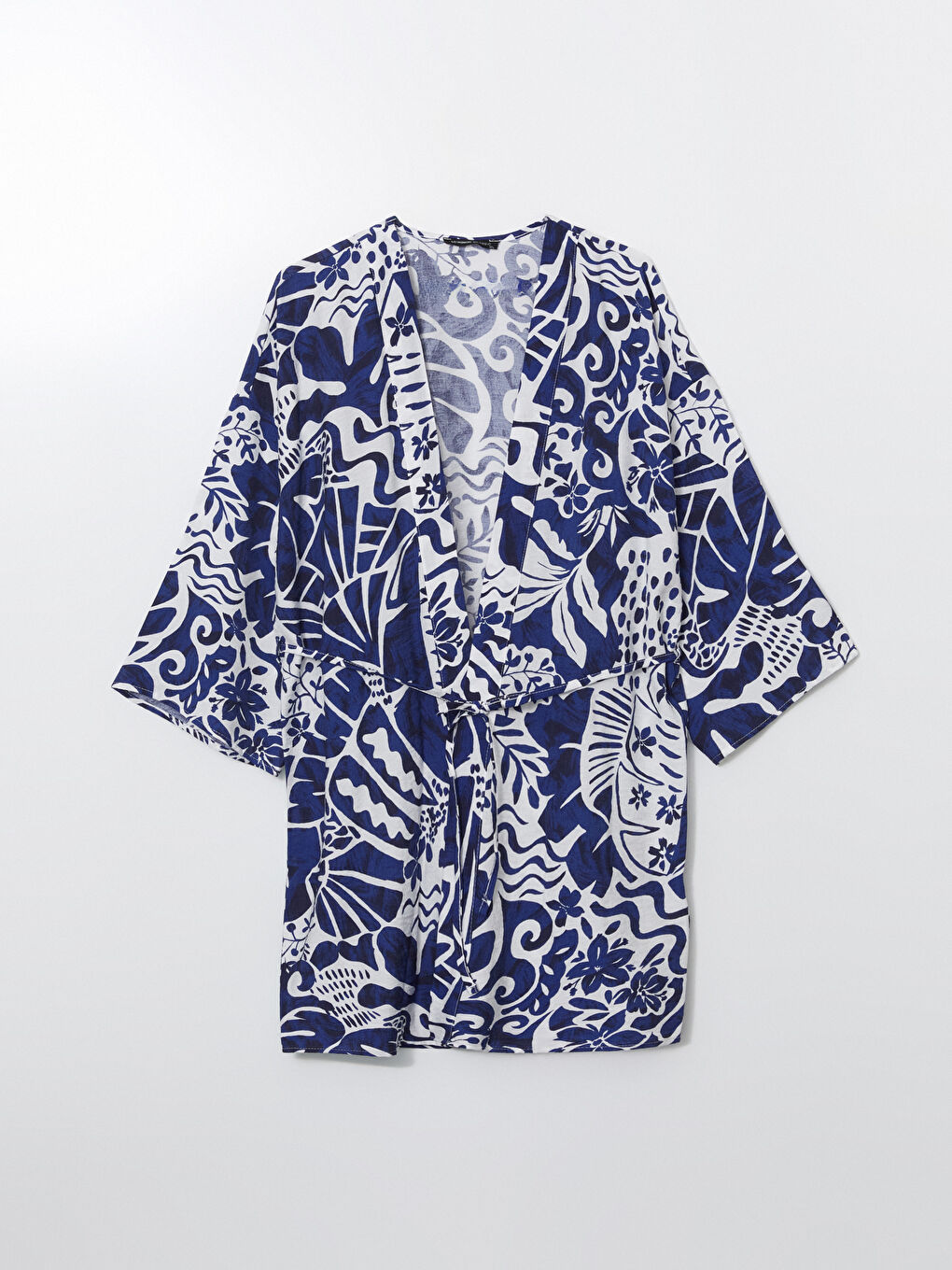 Shawl Collar Patterned Oversize Women's Kimono -S5KD14Z8-LSJ