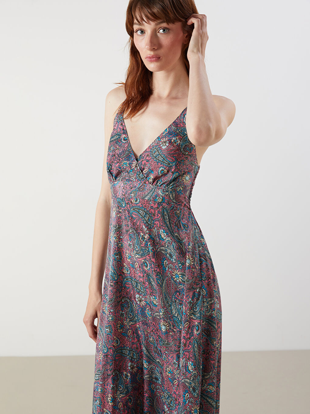 LCW Vision V-Neck Patterned Dress -S5KD23Z8-F9C