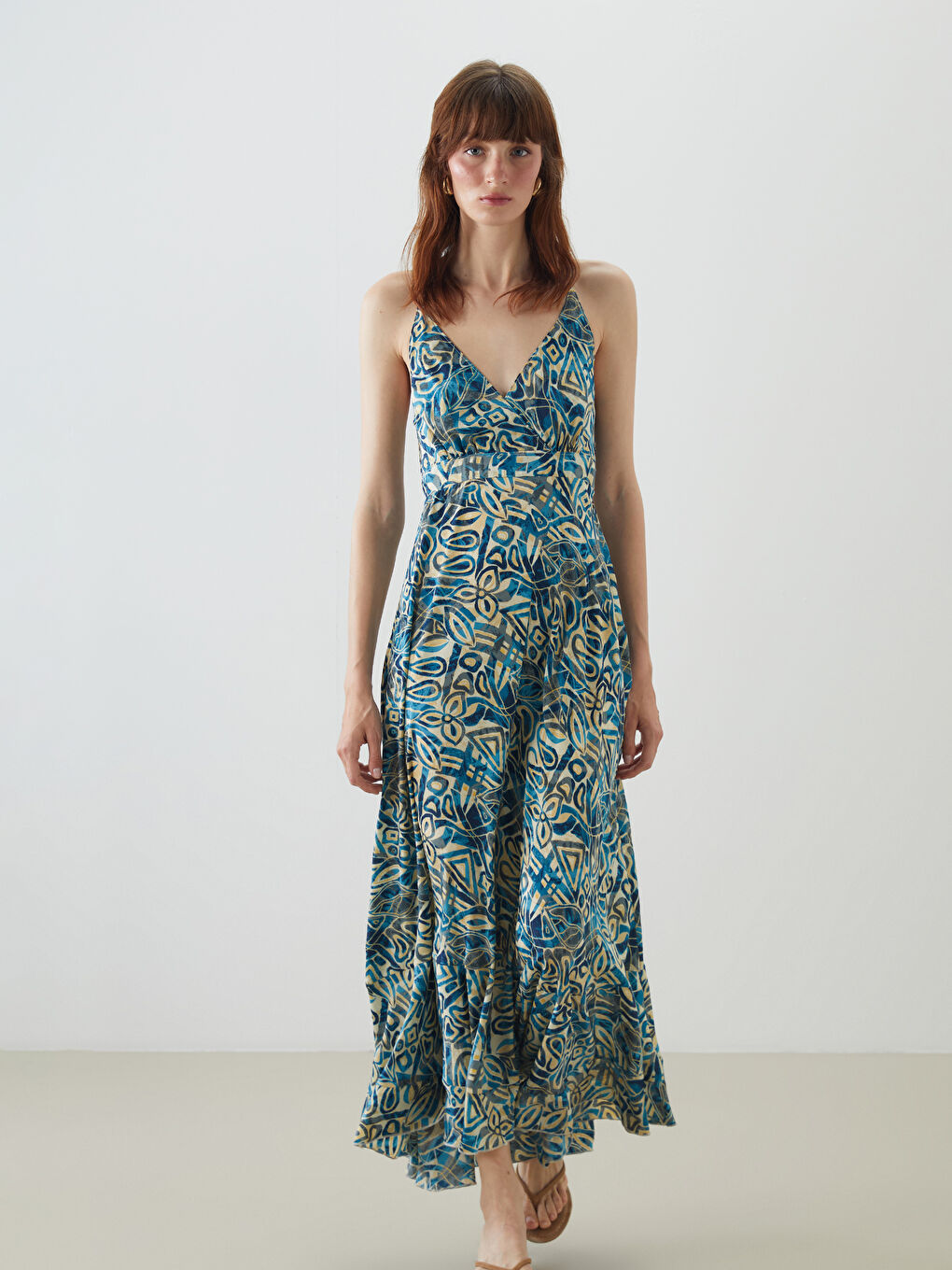 LCW Vision V-Neck Patterned Dress -S5KD23Z8-LQQ