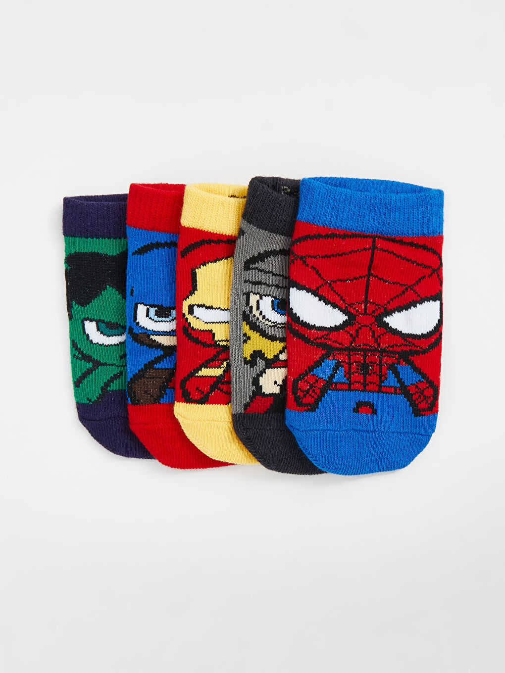 LCW Kids Spider-Man Patterned Boys Trainer Socks 5 Pack -W52725Z4-K00