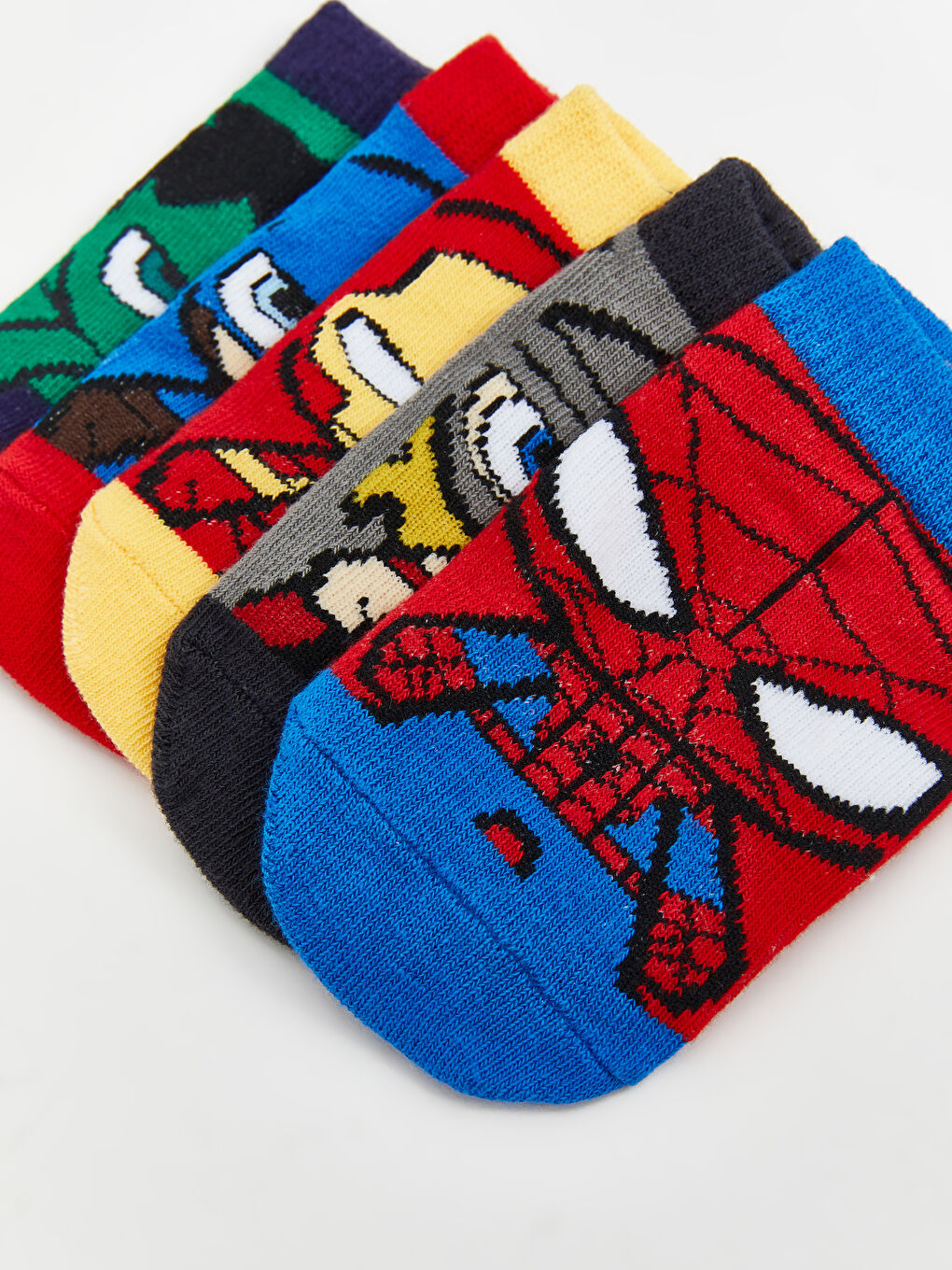 LCW Kids Spider-Man Patterned Boys Trainer Socks 5 Pack -W52725Z4-K00