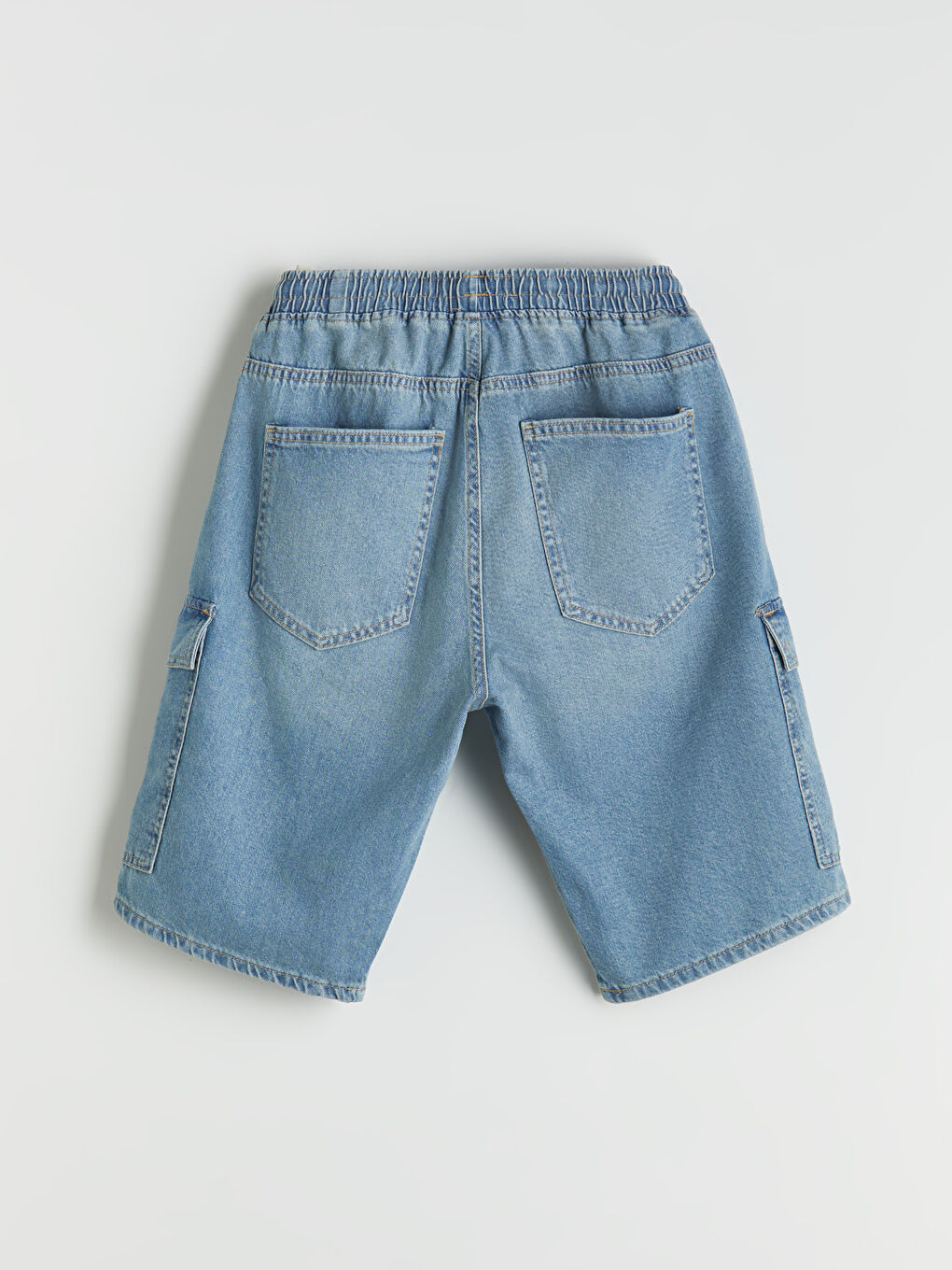 İndigo Standart Kalıp Erkek Jean Şort-6