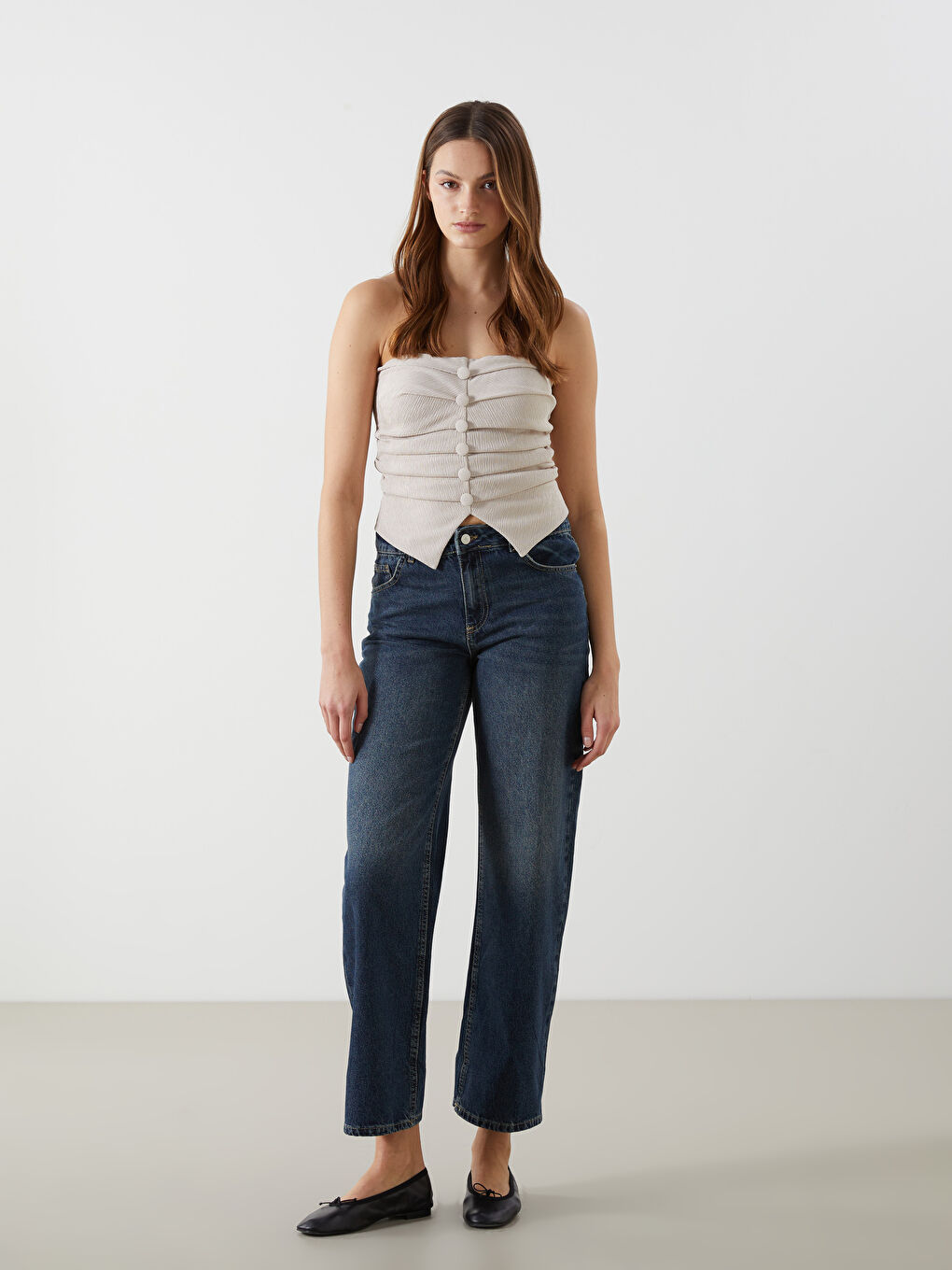 LCW Jeans Indigo Wideleg Kadın Jean Pantolon