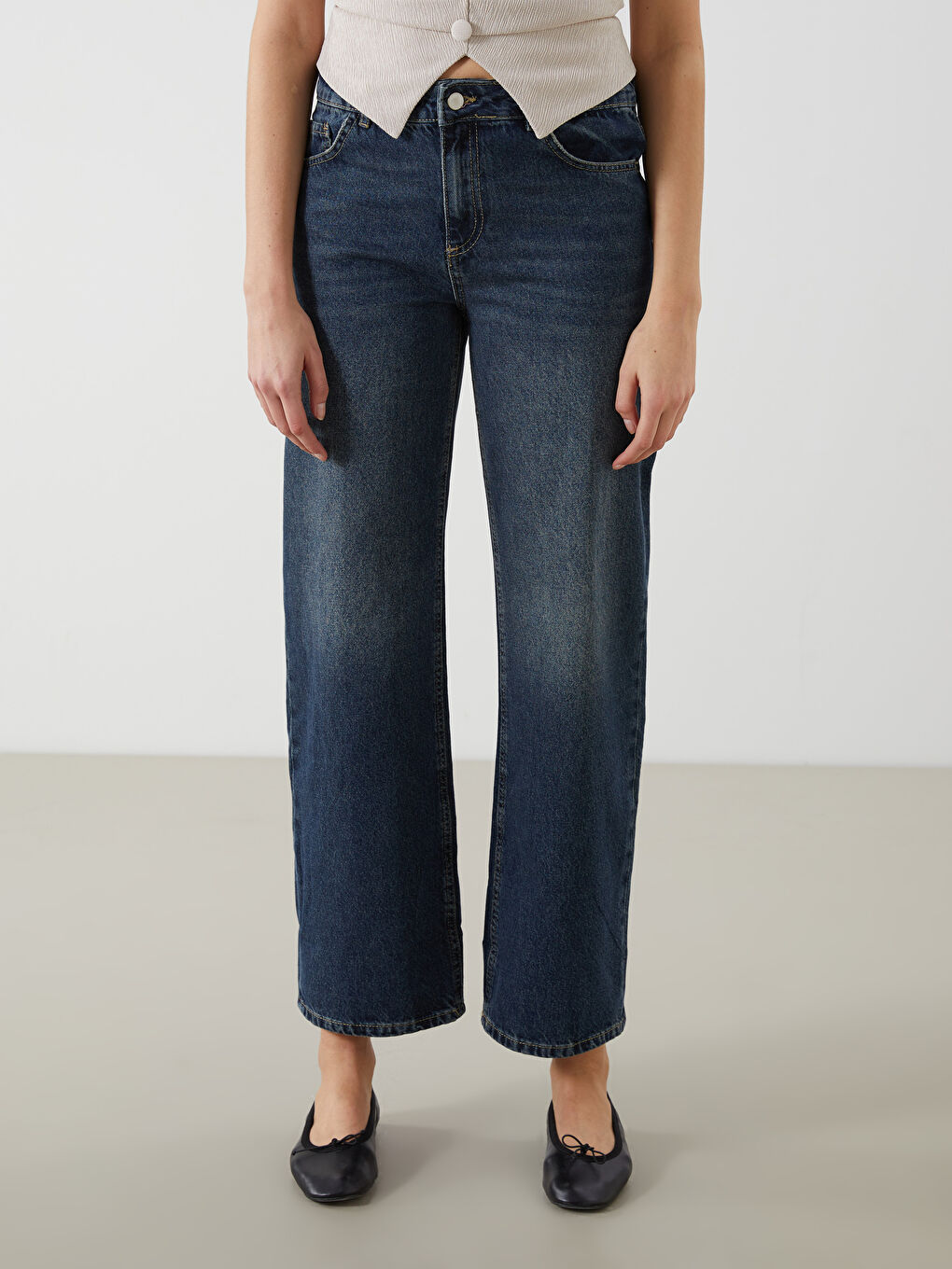 LCW Jeans Indigo Wideleg Kadın Jean Pantolon - 1