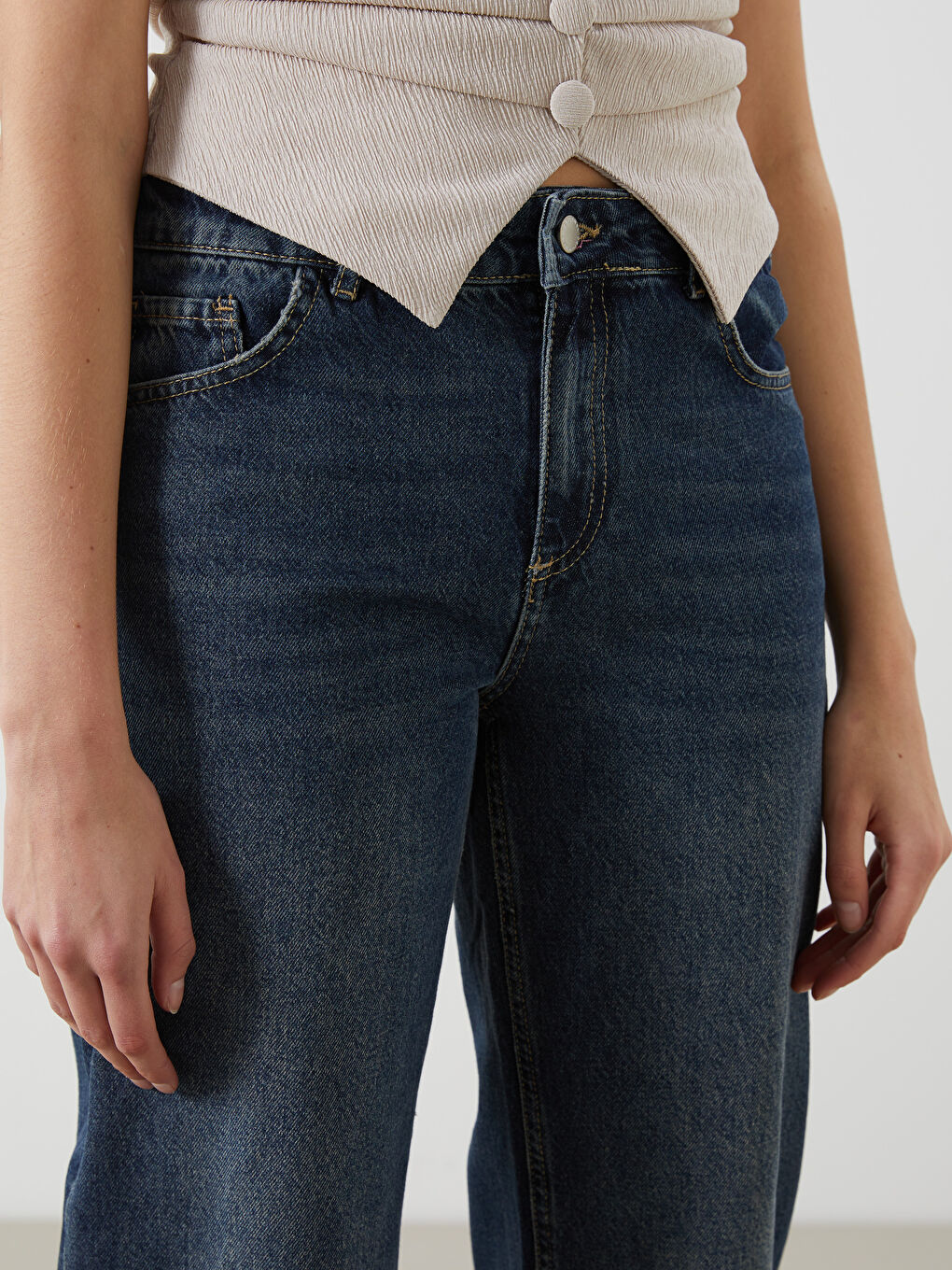 LCW Jeans Indigo Wideleg Kadın Jean Pantolon - 2