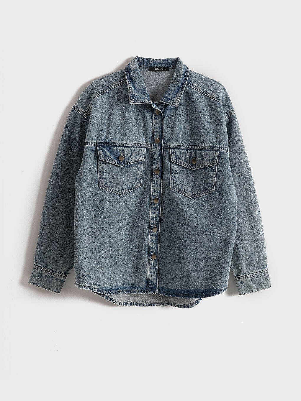 Collared Neck Women's Denim Jacket -S5KD83Z8-311