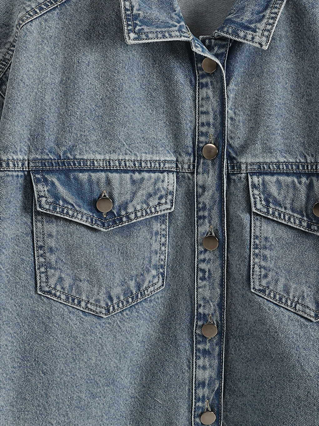 Collared Neck Women's Denim Jacket -S5KD83Z8-311