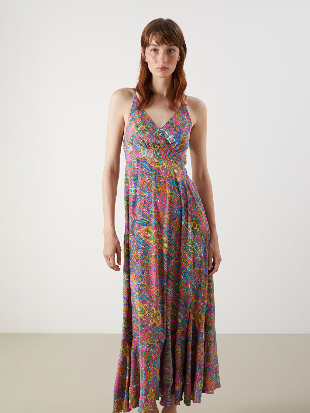 LCW Vision V-Neck Patterned Dress -S5KD93Z8-F9C
