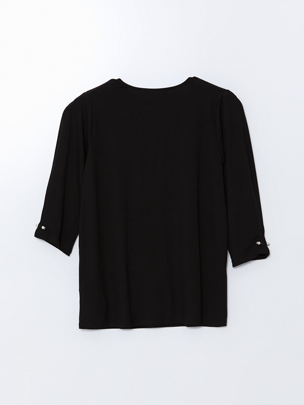 Siyah Bisiklet Yaka Kadın Bluz-5