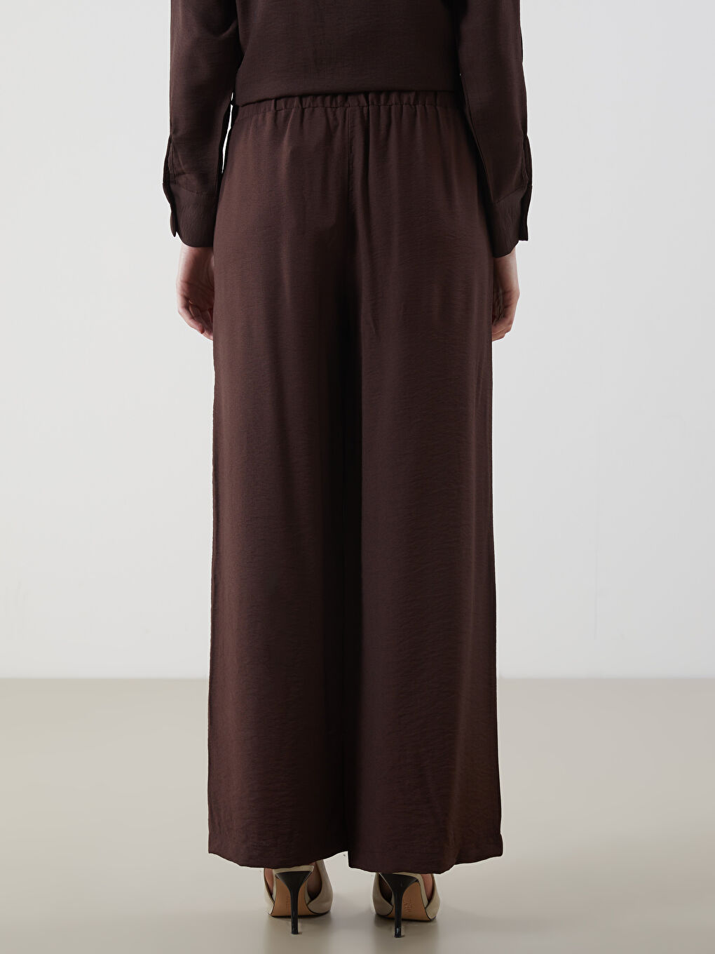 LCW Modest Kahverengi Beli Lastikli Kadın Pantolon - 3